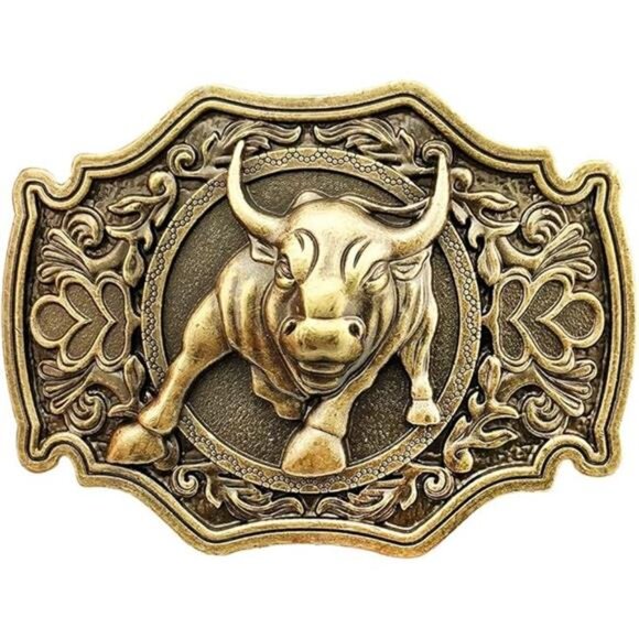 Long Horn Bull Rodeo Western Cowboy Belt Buckle For Men - Picture 5 of 5